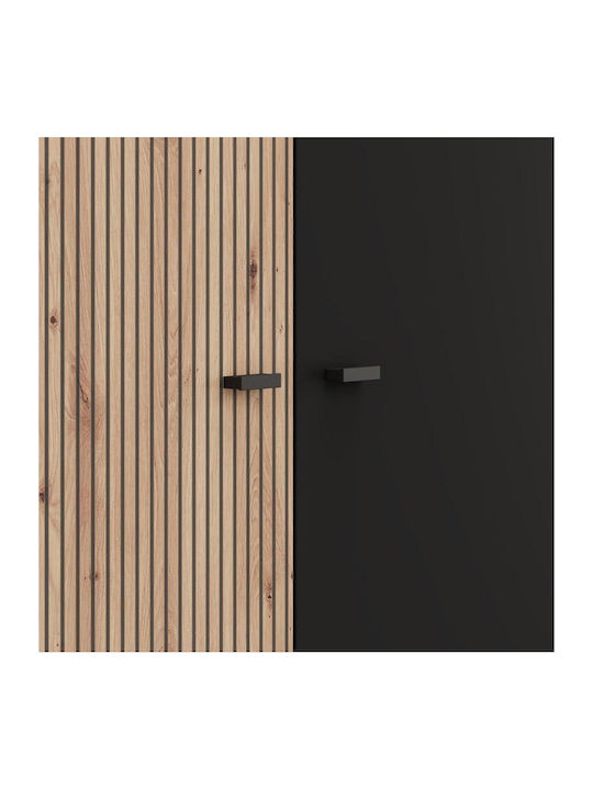 Doppeltür Kleiderschrank Schwarz 228x55x211cm