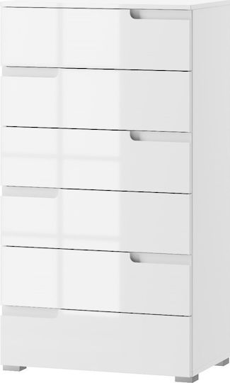 Comoda pentru Dormitor Aurora cu 6 sertare Albă 65x40x119buc Comoda pentru Dormitor Aurora cu 6 sertare Albă 65x40x119buc
