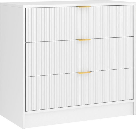 Kommode Schlafzimmer Holz Allegro mit 3 Schubladen Weiß 80x40x75cm