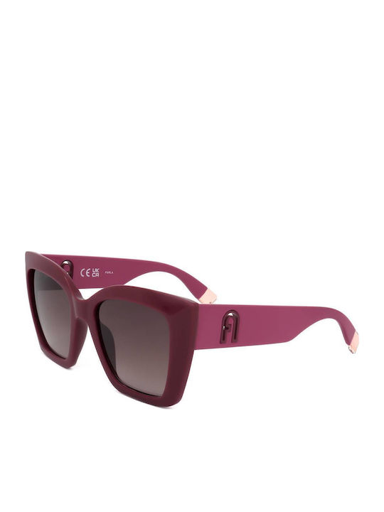 Furla Women's Sunglasses with Burgundy Plastic Frame