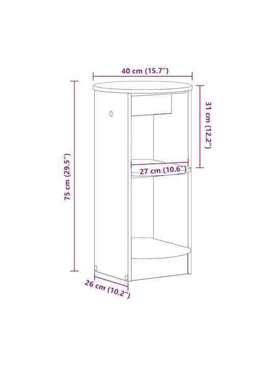 Storage Cabinet Auxiliary Wooden L40xW40xH75cm