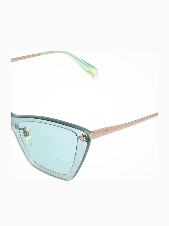 Police Lagoon 2 Damen Sonnenbrille mit Gray Gestell und Türkis Linse SPL936 0I95