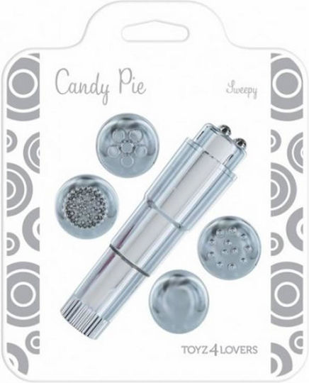 Toyz4lovers Candy Pie Sweepy Vibrator Mini Δονητής Μασάζ 10cm Silver