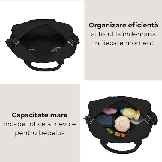 Kidizi Geantă pentru Maternitate de Umăr/De Mână Neagră 30x25x13 cm