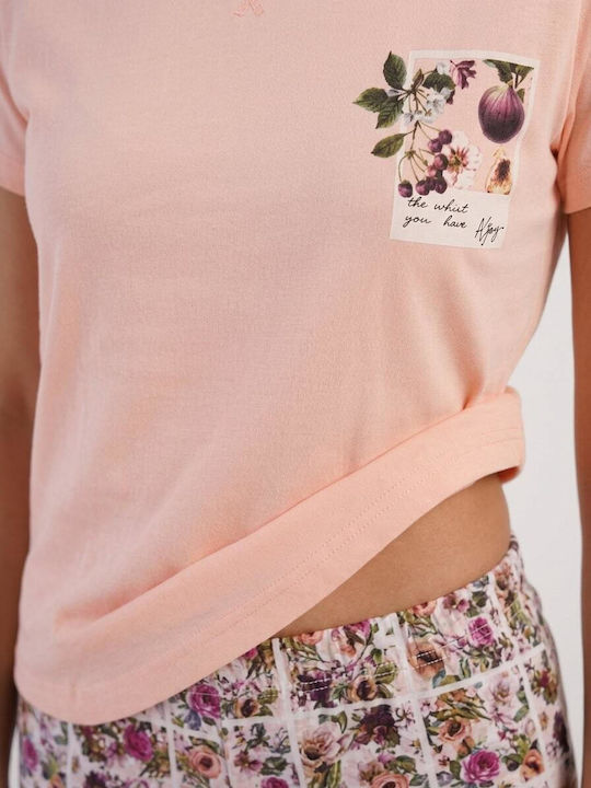 Vienetta Secret Summer Women's Pyjama Kit Cotton Pink
