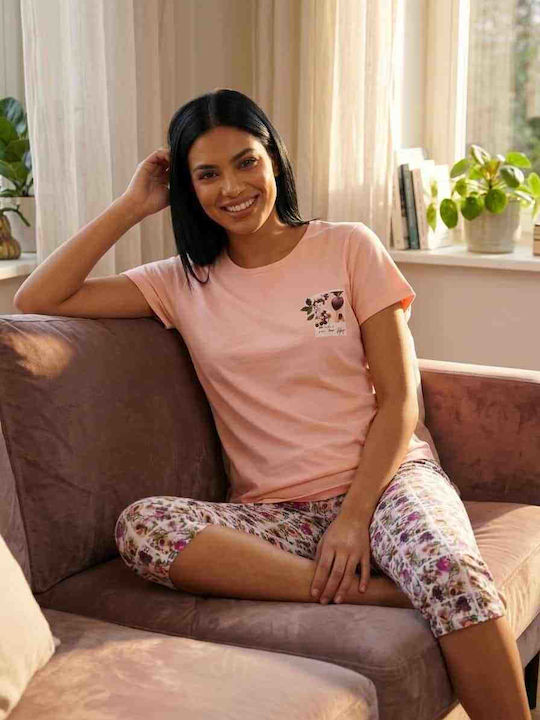 Vienetta Secret Summer Women's Pyjama Kit Cotton Pink