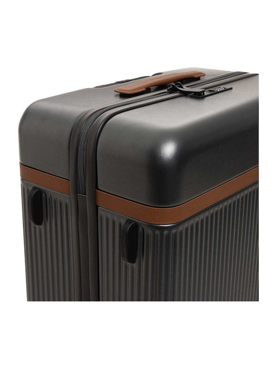 The Chesterfield Brand Large Hard Gray Travel Suitcase with 4 Wheels Height 76cm
