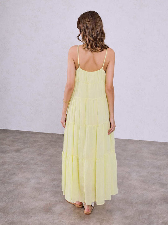 Celestino Women's Cotton Dress Loose Fit Yellow | Skroutz.mt