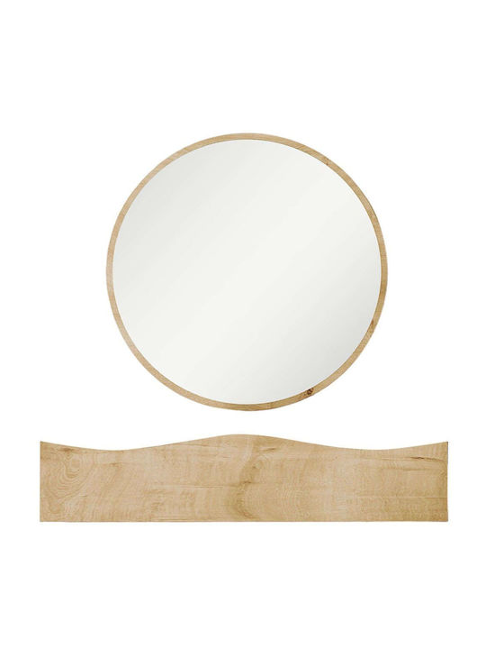 Wandmontierte Schminktisch Schlafzimmer Princesse Holz Eiche mit Spiegel 82x30x15cm