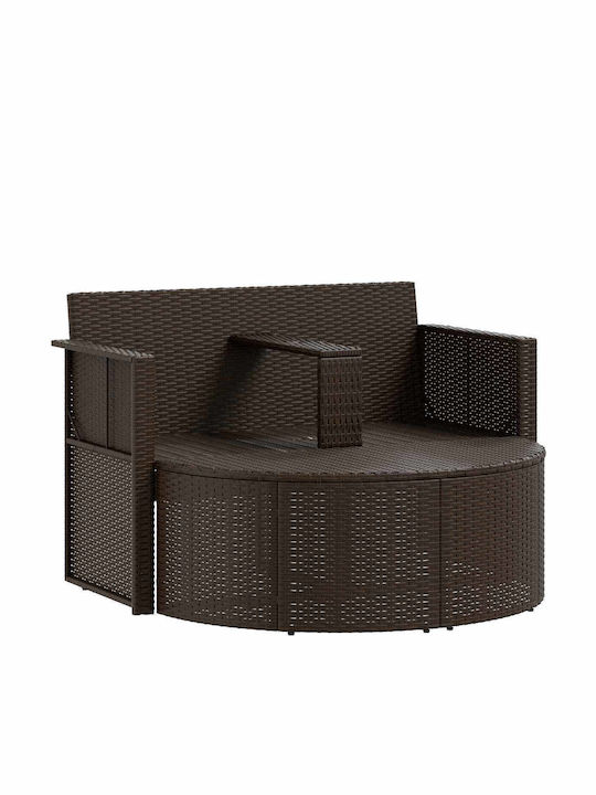 Rattan Gartenbank mit Kissen 168x168x180cm