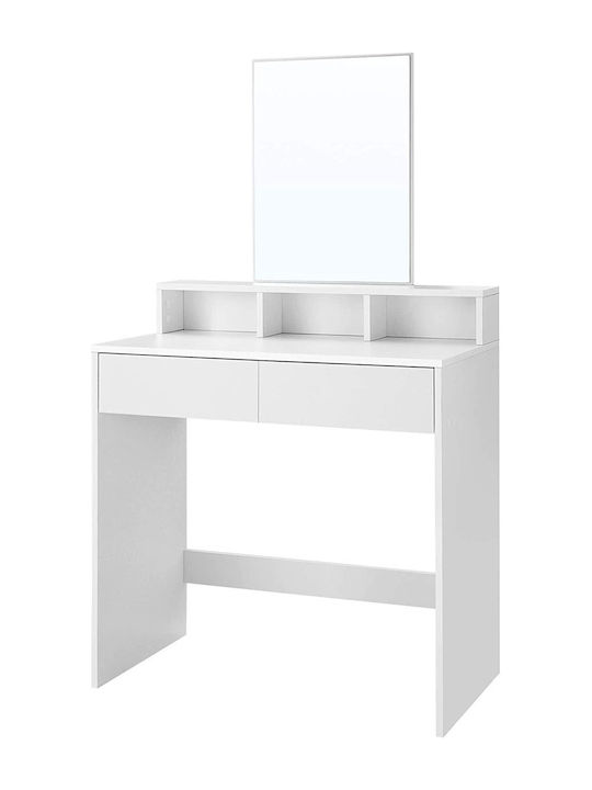 Wooden Makeup Dressing Table White with Mirror 80x40x140cm