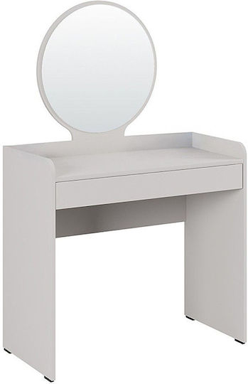 Schminktisch Curve Hölzern Ice White mit Spiegel 90x47x142cm Schminktisch Curve Hölzern Ice White mit Spiegel 90x47x142cm