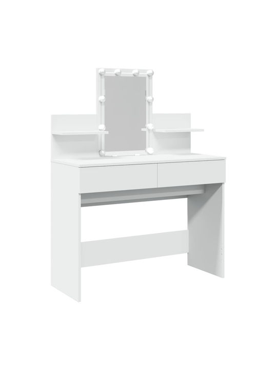 Schminktisch Hölzern White mit Spiegel 100x40x130cm
