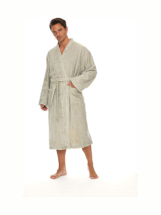 Homelovers Bathrobe with Collar Space Gray 350gr/m²