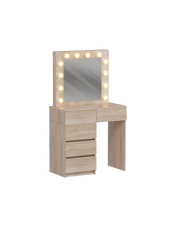 Bodenstehende Schminktisch Schlafzimmer Holz Sonama mit Spiegel 80x40x140cm
