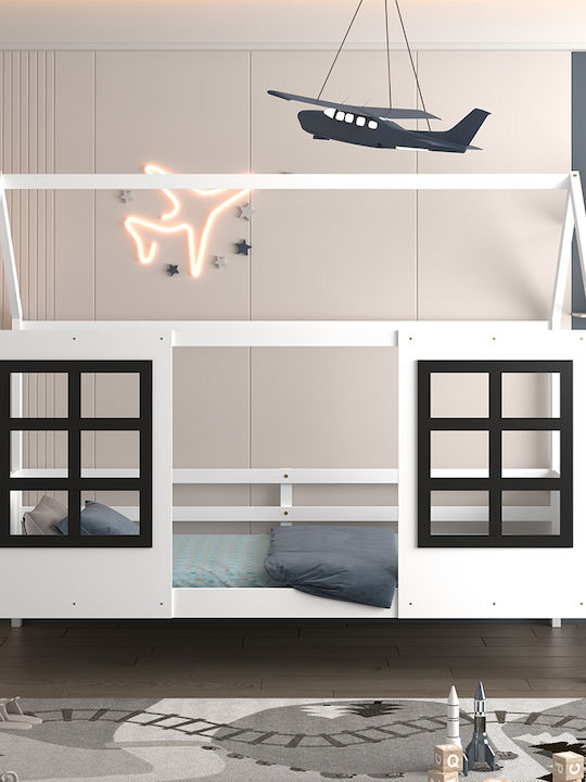 Domer Kids Bed Montessori Bunk Single White for Mattress 90x190cm