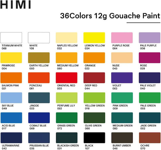 Himi Tempera Colour Paints Purple 36 Pieces