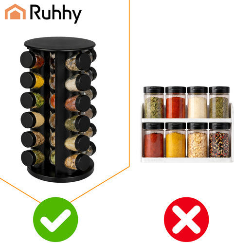 Ruhhy Spice Jars Glass 20 Pieces