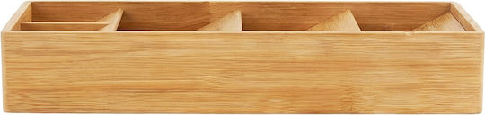 Cheffinger Bamboo Cutlery Organizer 5 Compartments Drawer Non-slip Feet Beige Cheffinger Bamboo Cutlery Organizer 5 Compartments Drawer Non-slip Feet Beige