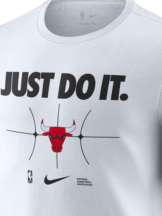 Dri-Fit NBA Chicago Bulls Sportliches T-Shirt Weiß