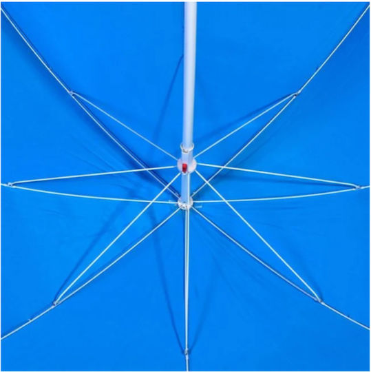 Folding Beach Umbrella Diameter 1.8m Light Blue