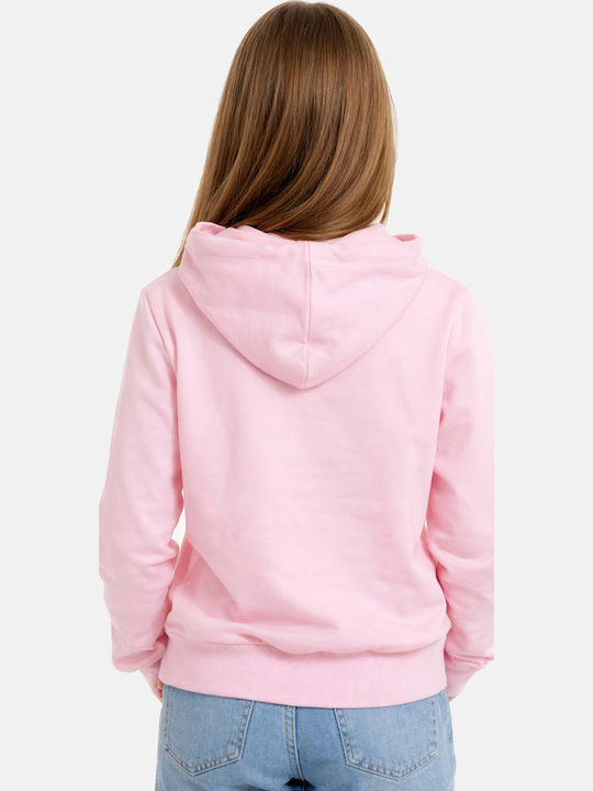 Kinderstrickjacke mit Kapuze Rosa
