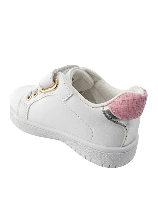 Kids Sneakers Anatomic with Hoop & Loop Closure White