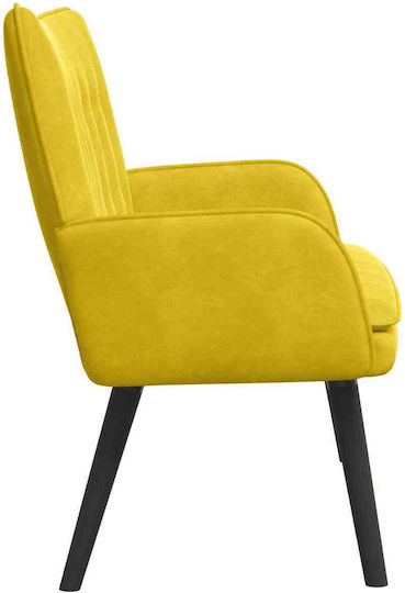 Two-Seater Velvet Yellow Couch 115x61x87 cm