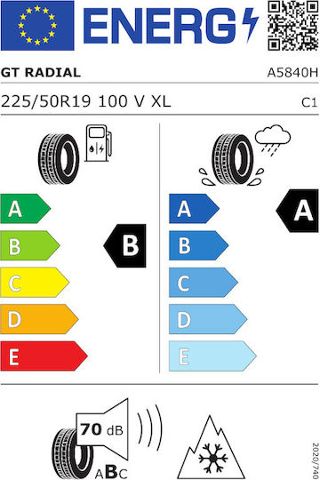 GT Radial 225/50R19 100VV Автомобилна Гума Всесезонна