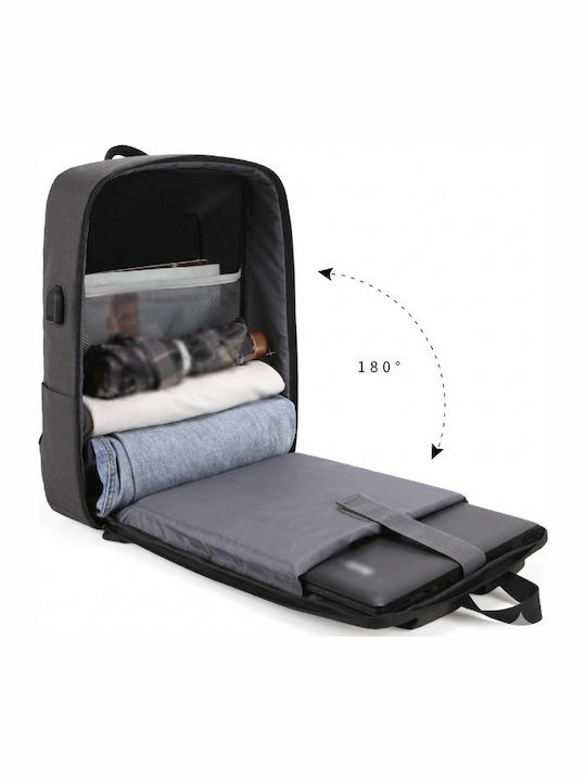 Rucsac Antifurt Pentru Laptop Zola Cu Lacăt Cu Cifru Carcasă Dura Încărcare Usb Bandă Reflectorizantă Compartiment Pentru Laptop 45 X 32 X 14 Cm Negru-gri