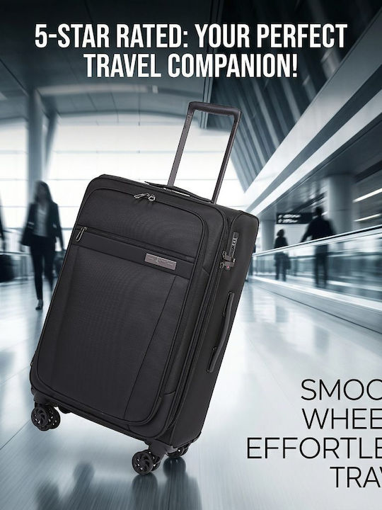 Large Fabric Suitcase Cardinal 5200/78 Black