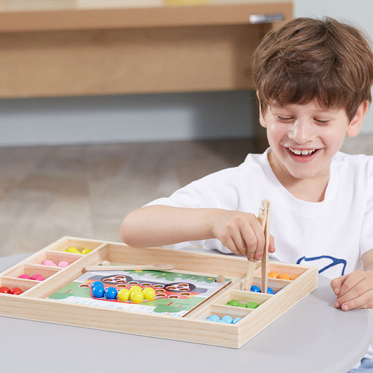 Viga Wooden Fine Motor Skills Toy Beads & Cards