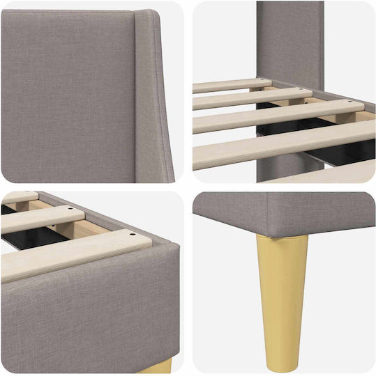 Κρεβάτι Υπέρδιπλο για Στρώμα 160x200cm Γκρι