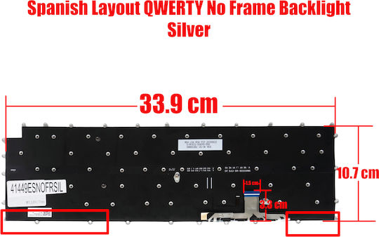 Spanish Laptop Keyboard LG Gram 17z90p 17z90pe 17z90p-g 17z90p-k 17z90p-n 17z95p 17z90r AEW74230312 831-00890-00A 831-00889-00A ES No Frame Backlit Silver Code 41449esnofrsil