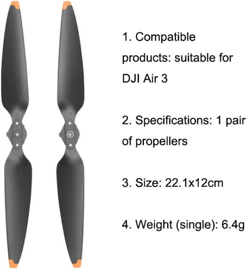 Original 1pair Noise Reduction Propeller Dji Air 3 3s Black