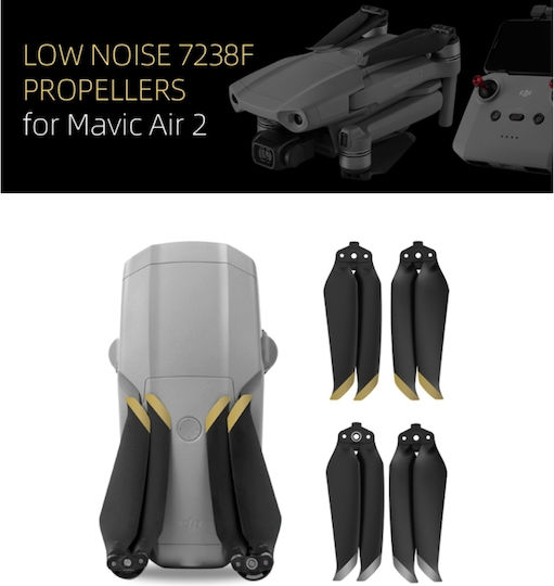 1 Pair Sunnylife 7238f-1 Dji Mavic Air 2 Low Noise Quick-release Propellers Silver