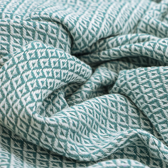 Lino Pestemal Pareo Aureva 90x180 Petrol Blue