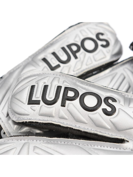 Lupos Umbra Pro Mănuși de Portar — Latex German Contact — Croială Hibridă — negru/argintiu