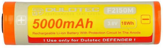 Батерия Vapcell Dulotec 21700 5000mah 10a F2150m Клеми От Едната Страна Dulotec Defender Фенер