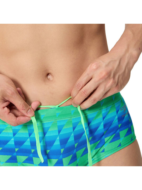 Men's Swimwear Slip Light Green/Blue with Patterns