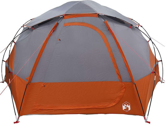 vidaXL Summer Camping Tent Orange for 4 People 355x306x176cm Grey and Orange