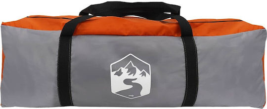 vidaXL Summer Camping Tent Orange for 4 People 355x306x176cm Grey and Orange