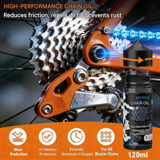 Set Curățare Lanț Bicicletă Degresant 450 Ml Ulei Lanț 120 Ml Perii Curățare Transmisie Lavetă Microfibră Set Întreținere Mtb Bicicletă Șosea Ebike