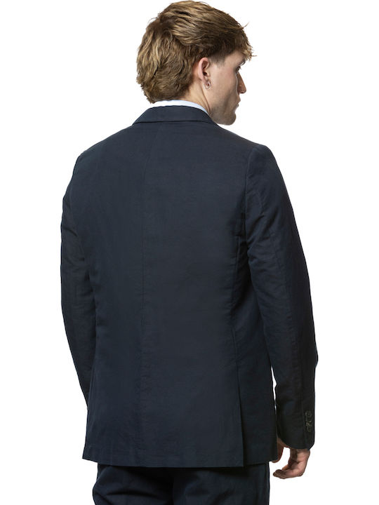 Summer Men’s Suit Jacket with Regular Fit Blue