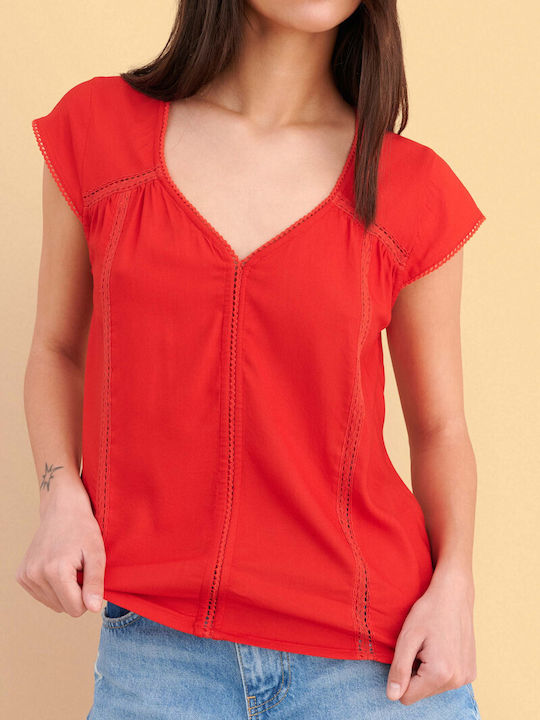Women's Sleeveless Blouse Red