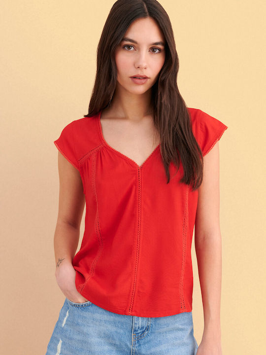 Women's Sleeveless Blouse Red