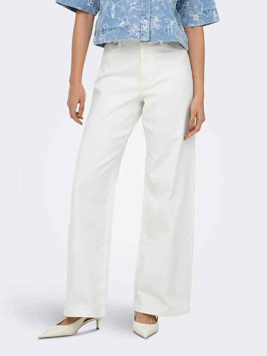 Wide Women's Linen Pantaloons Bright White