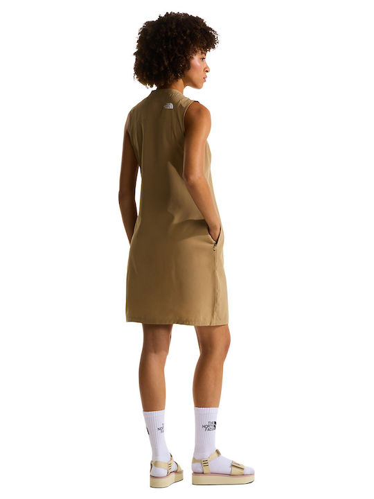 Summer Athletic Sleeveless Beige Dress