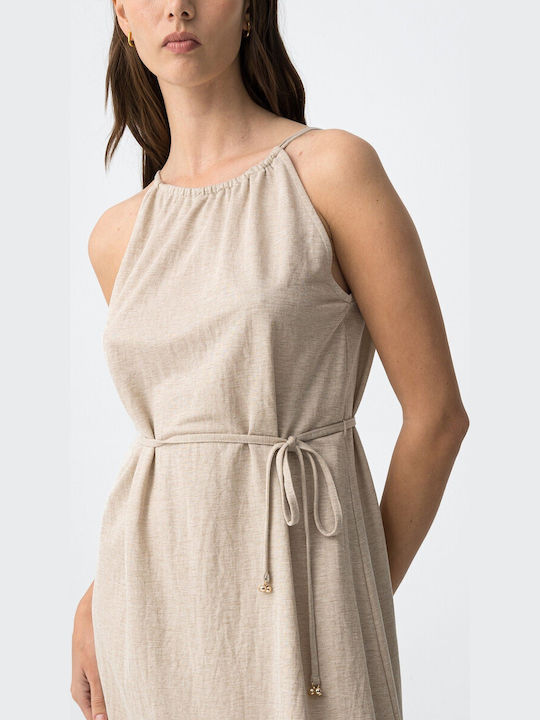 Summer Midi Dress Beige