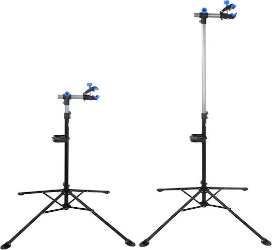 Stand De Reparații Profesional Pentru Bicicletă Zola Reglabil Pe Înălțime 108-190 Cm Prindere Cu Clește 25-55 Mm Greutate Susținută 30 Kg Metal Plastic Negru Albastru